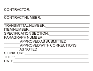 Individual Contractor Submittal Stamp