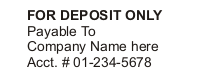 For Deposit Only stamp