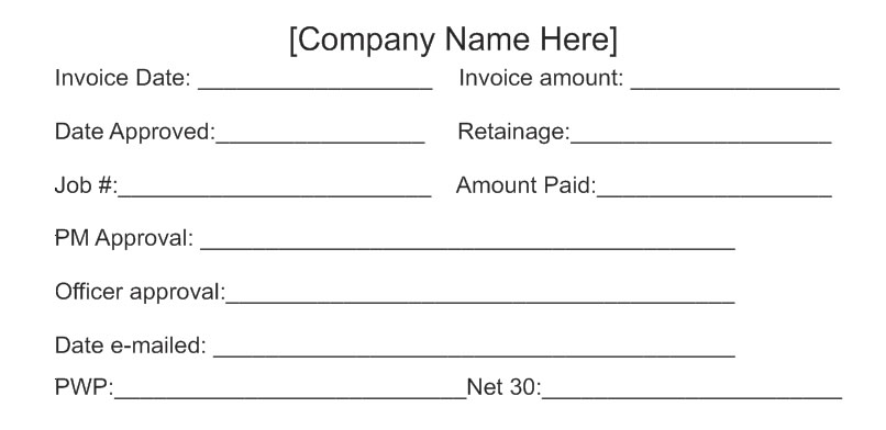 Invoice approval stamp XL-275 - Click Image to Close