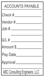 Job Invoice Payment Information stamp