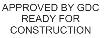 "Approved by-Ready for Construction" stamp