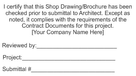 Shop Drawing Approval Stamp